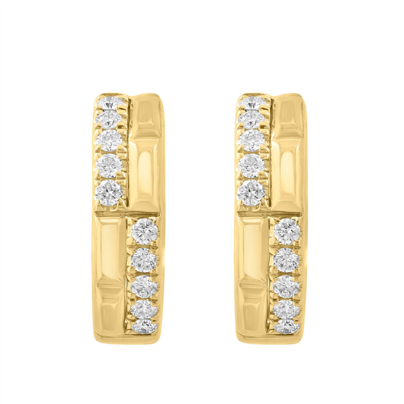 EFFY Small Diamond Hoop Earrings in 14k Yellow Gold image number null